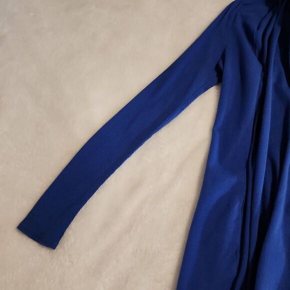 Fabletics Astoria Shrug Cobalt Blue Open Front Waterfall Cardigan Size XS - Picture 2 of 7
